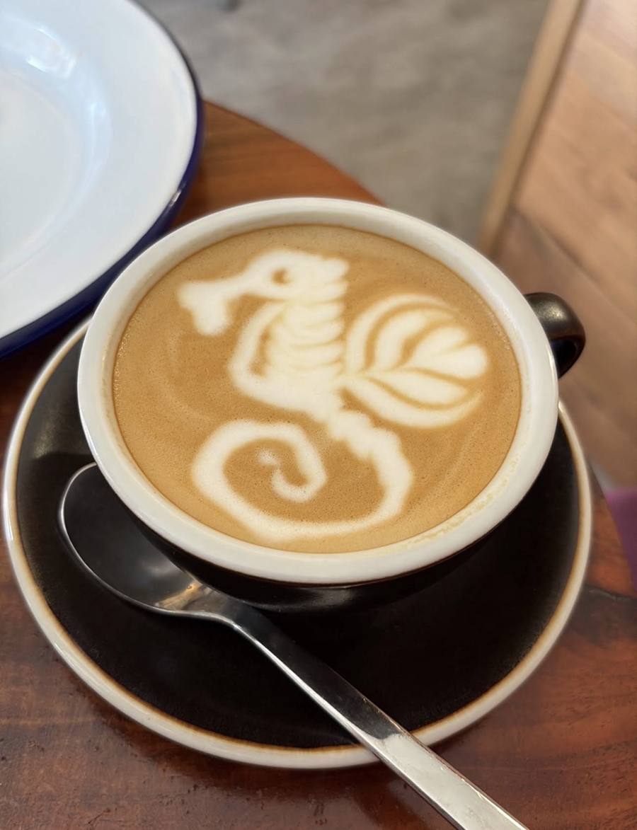 Latte art de caballito de mar
